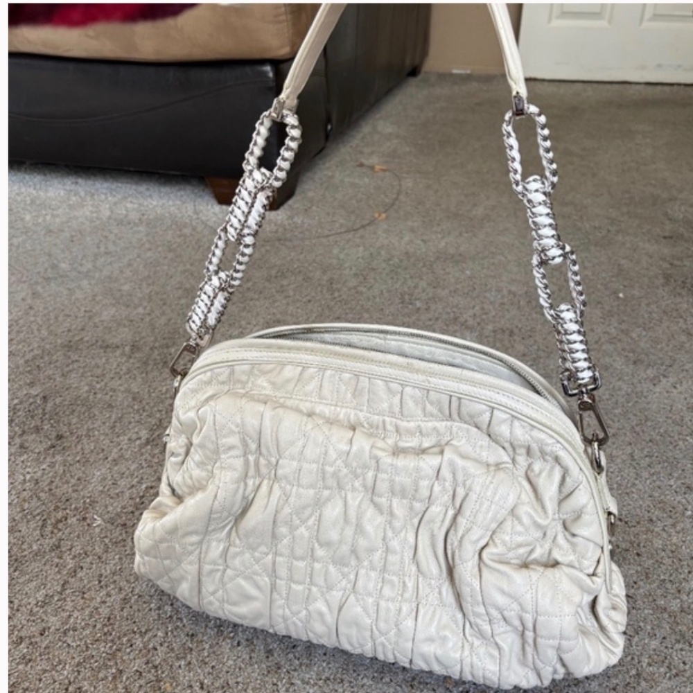 Dior Délices Cannage Lambskin Chain Bag in cream